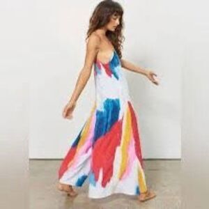 Mara Hoffman Multicolor Sleeveless  Wide Leg Carly One Piece Jumpsuit Medium